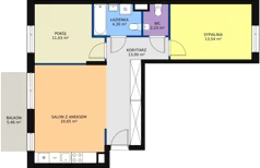 3 pokoje, mieszkanie 64,74 m², piętro 1, oferta nr 4B/133, Osiedle Idea, Radom, Wacyn, ul. LIstopadowa