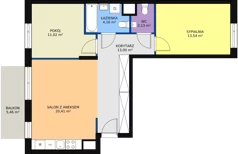 3 pokoje, mieszkanie 64,02 m², piętro 3, oferta nr 4B/141, Osiedle Idea, Radom, Wacyn, ul. LIstopadowa