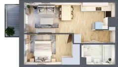 2 pokoje, mieszkanie 40,54 m², piętro 1, oferta nr A/12, Impuls Marywilska, Warszawa, Białołęka, Żerań, ul. Marywilska 73