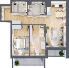 3 pokoje, mieszkanie 67,52 m², piętro 2, oferta nr A/30, Impuls Marywilska, Warszawa, Białołęka, Żerań, ul. Marywilska 73