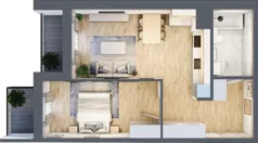2 pokoje, mieszkanie 48,75 m², piętro 3, oferta nr A/35, Impuls Marywilska, Warszawa, Białołęka, Żerań, ul. Marywilska 73