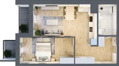 2 pokoje, mieszkanie 48,94 m², piętro 4, oferta nr A/46, Impuls Marywilska, Warszawa, Białołęka, Żerań, ul. Marywilska 73