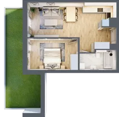 2 pokoje, mieszkanie 44,28 m², parter, oferta nr B/68, Impuls Marywilska, Warszawa, Białołęka, Żerań, ul. Marywilska 73