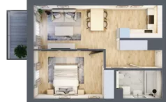 2 pokoje, mieszkanie 41,88 m², piętro 1, oferta nr B/76, Impuls Marywilska, Warszawa, Białołęka, Żerań, ul. Marywilska 73