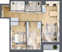 3 pokoje, mieszkanie 67,36 m², piętro 1, oferta nr B/82, Impuls Marywilska, Warszawa, Białołęka, Żerań, ul. Marywilska 73