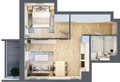 2 pokoje, mieszkanie 39,65 m², piętro 1, oferta nr B/83, Impuls Marywilska, Warszawa, Białołęka, Żerań, ul. Marywilska 73