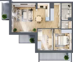 3 pokoje, mieszkanie 61,75 m², piętro 3, oferta nr B/96, Impuls Marywilska, Warszawa, Białołęka, Żerań, ul. Marywilska 73