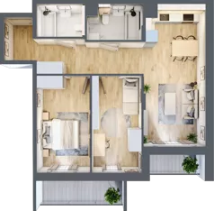 3 pokoje, mieszkanie 67,36 m², piętro 3, oferta nr B/102, Impuls Marywilska, Warszawa, Białołęka, Żerań, ul. Marywilska 73