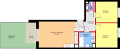 3 pokoje, mieszkanie 71,00 m², piętro 1, oferta nr E/50, Kusocińskiego budynek B, Gdańsk, Piecki-Migowo, Morena, ul. Kusocińskiego