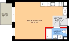 1 pokój, mieszkanie 32,85 m², piętro 4, oferta nr E/60, Kusocińskiego budynek B, Gdańsk, Piecki-Migowo, Morena, ul. Kusocińskiego