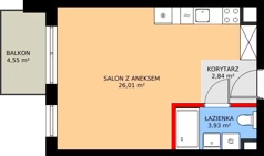 1 pokój, mieszkanie 32,69 m², piętro 1, oferta nr E/48, Kusocińskiego budynek B, Gdańsk, Piecki-Migowo, Morena, ul. Kusocińskiego