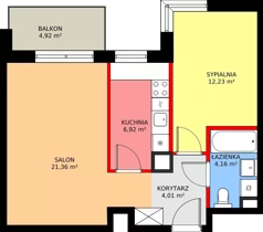 2 pokoje, mieszkanie 48,58 m², piętro 2, oferta nr F/108, Kusocińskiego budynek B, Gdańsk, Piecki-Migowo, Morena, ul. Kusocińskiego