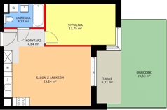 2 pokoje, mieszkanie 45,96 m², piętro 1, oferta nr F/92, Kusocińskiego budynek B, Gdańsk, Piecki-Migowo, Morena, ul. Kusocińskiego