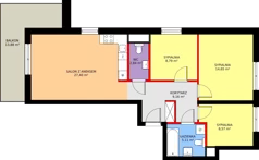 4 pokoje, mieszkanie 76,88 m², piętro 1, oferta nr D/4, Kusocińskiego budynek B, Gdańsk, Piecki-Migowo, Morena, ul. Kusocińskiego