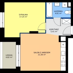2 pokoje, mieszkanie 48,83 m², piętro 2, oferta nr 24A/9, Osiedle Omulewska, Warszawa, Praga Południe, Grochów, ul. Omulewska 24