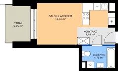 1 pokój, mieszkanie 26,84 m², piętro 6, oferta nr 24A/69, Osiedle Omulewska, Warszawa, Praga Południe, Grochów, ul. Omulewska 24