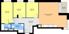 4 pokoje, mieszkanie 84,58 m², piętro 1, oferta nr 24A/46, Osiedle Omulewska, Warszawa, Praga Północ, Grochów, ul. Omulewska 24
