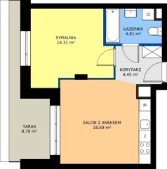 2 pokoje, mieszkanie 42,06 m², piętro 6, oferta nr 24A/33, Osiedle Omulewska, Warszawa, Praga Południe, Grochów, ul. Omulewska 24