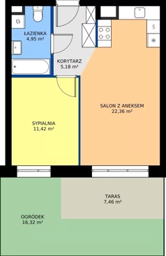 2 pokoje, mieszkanie 39,19 m², piętro 1, oferta nr 24D/190, Osiedle Omulewska, Warszawa, Praga Północ, Grochów, ul. Omulewska 24