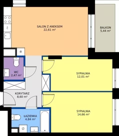 3 pokoje, mieszkanie 65,19 m², piętro 1, oferta nr 24C/142, Osiedle Omulewska, Warszawa, Praga Północ, Grochów, ul. Omulewska 24