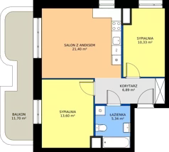 3 pokoje, mieszkanie 57,56 m², piętro 2, oferta nr 24C/145, Osiedle Omulewska, Warszawa, Praga Północ, Grochów, ul. Omulewska 24