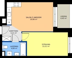 2 pokoje, mieszkanie 44,40 m², piętro 5, oferta nr 24C/159, Osiedle Omulewska, Warszawa, Praga Południe, Grochów, ul. Omulewska 24