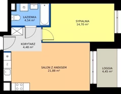 2 pokoje, mieszkanie 45,60 m², piętro 5, oferta nr 24C/185, Osiedle Omulewska, Warszawa, Praga Południe, Grochów, ul. Omulewska 24