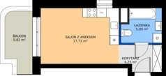 1 pokój, mieszkanie 27,05 m², piętro 1, oferta nr 24C/141, Osiedle Omulewska, Warszawa, Praga Północ, Grochów, ul. Omulewska 24