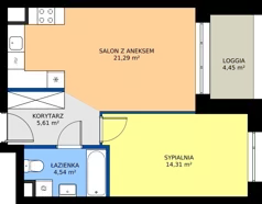 2 pokoje, mieszkanie 45,75 m², piętro 4, oferta nr 24C/179, Osiedle Omulewska, Warszawa, Praga Południe, Grochów, ul. Omulewska 24