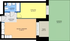 2 pokoje, mieszkanie 45,60 m², parter, oferta nr 24C/162, Osiedle Omulewska, Warszawa, Praga Południe, Grochów, ul. Omulewska 24