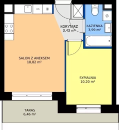 2 pokoje, mieszkanie 36,44 m², piętro 5, oferta nr 24D/210, Osiedle Omulewska, Warszawa, Praga Południe, Grochów, ul. Omulewska 24