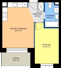 2 pokoje, mieszkanie 39,36 m², piętro 3, oferta nr 24D/224, Osiedle Omulewska, Warszawa, Praga Południe, Grochów, ul. Omulewska 24
