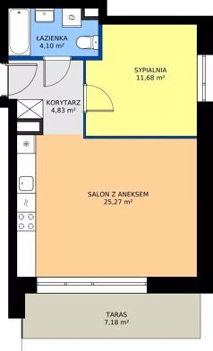 2 pokoje, mieszkanie 45,88 m², piętro 5, oferta nr 24D/209, Osiedle Omulewska, Warszawa, Praga Południe, Grochów, ul. Omulewska 24