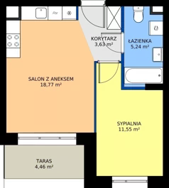 2 pokoje, mieszkanie 39,19 m², piętro 1, oferta nr 24D/190, Osiedle Omulewska, Warszawa, Praga Południe, Grochów, ul. Omulewska 24