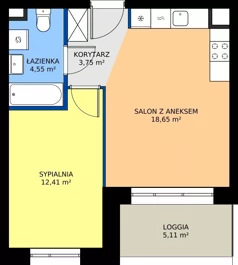 2 pokoje, mieszkanie 39,36 m², piętro 3, oferta nr 24D/225, Osiedle Omulewska, Warszawa, Praga Południe, Grochów, ul. Omulewska 24