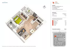 2 pokoje, mieszkanie 36,22 m², piętro 1, oferta nr A7, Nowe Centrum Południowe IV, Wrocław, Powstańców Śląskich (Południe), ul. Gwiaździsta 18/22