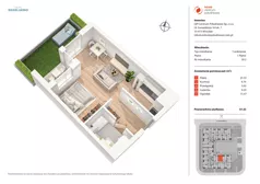 1 pokój, mieszkanie 37,33 m², piętro 3, oferta nr B36, Nowe Centrum Południowe IV, Wrocław, Powstańców Śląskich (Południe), ul. Gwiaździsta 18/22