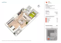 2 pokoje, mieszkanie 44,03 m², piętro 8, oferta nr B91_B, Nowe Centrum Południowe IV, Wrocław, Powstańców Śląskich (Południe), ul. Gwiaździsta 18/22
