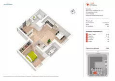 2 pokoje, mieszkanie 46,62 m², piętro 8, oferta nr B92, Nowe Centrum Południowe IV, Wrocław, Powstańców Śląskich (Południe), ul. Gwiaździsta 18/22