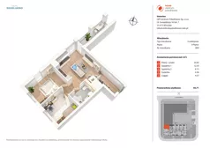 3 pokoje, mieszkanie 50,71 m², piętro 9, oferta nr B99, Nowe Centrum Południowe IV, Wrocław, Powstańców Śląskich (Południe), ul. Gwiaździsta 18/22
