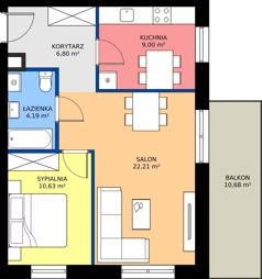 2 pokoje, mieszkanie 52,83 m², piętro 1, oferta nr 8, Mściwoja MS-12, Bydgoszcz, Czyżkówko, ul. Mściwoja 