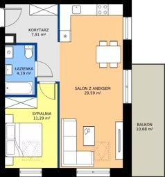 2 pokoje, mieszkanie 52,98 m², piętro 2, oferta nr 14, Mściwoja MS-12, Bydgoszcz, Czyżkówko, ul. Mściwoja 