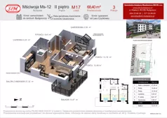 3 pokoje, mieszkanie 68,40 m², piętro 2, oferta nr 17, Mściwoja MS-12, Bydgoszcz, Czyżkówko, ul. Mściwoja 