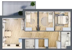 4 pokoje, mieszkanie 72,72 m², piętro 6, oferta nr M.C4.06.40, Osiedle Panorama Wiślana, Bydgoszcz, Fordon, ul. Fordońska 428