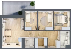 4 pokoje, mieszkanie 72,72 m², piętro 7, oferta nr M.C4.07.44, Osiedle Panorama Wiślana, Bydgoszcz, Fordon, ul. Fordońska 428