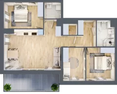 4 pokoje, mieszkanie 81,71 m², piętro 7, oferta nr M.C4.07.43, Osiedle Panorama Wiślana, Bydgoszcz, Fordon, ul. Fordońska 428