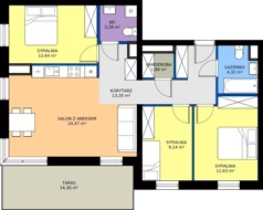 4 pokoje, mieszkanie 81,71 m², piętro 6, oferta nr M.C4.06.39, Osiedle Panorama Wiślana Budynek C4, Bydgoszcz, Fordon, ul. Fordońska 428