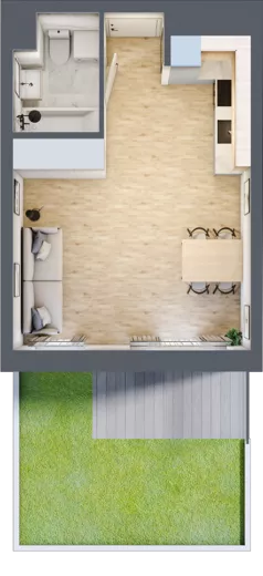 1 pokój, mieszkanie 30,09 m², parter, oferta nr M.C4.00.03, Osiedle Panorama Wiślana, Bydgoszcz, Fordon, ul. Fordońska 428