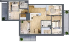 4 pokoje, mieszkanie 90,28 m², piętro 7, oferta nr M.C4.07.41, Osiedle Panorama Wiślana, Bydgoszcz, Fordon, ul. Fordońska 428