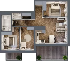 4 pokoje, mieszkanie 77,10 m², piętro 5, oferta nr C8.05.55, Osiedle Panorama Wiślana, Bydgoszcz, Fordon, ul. Fordońska 428